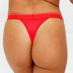 Lounge Underwear Outlet Bamboo Minimal Triangle Thong - Red