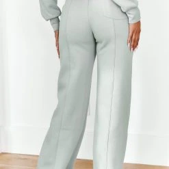 Lounge Underwear Comfy Cosy Wide Leg Joggers - Sage