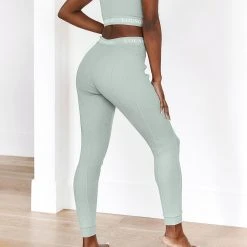 Lounge Underwear Soft Chic Ribbed Leggings - Sage Leggings Sets
