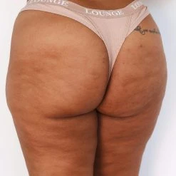 Lounge Underwear Ultra Comfort Ribbed Thong - Taupe String Und Slip