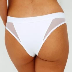 Lounge Underwear Contour Mesh Briefs - White String Und Slip