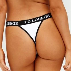 Lounge Underwear Bamboo Triangle Thong - White String Und Slip