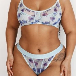 Lounge Underwear Floral Mesh Bra (Set) - Blue Bügel-BH Sets 17 Lounge Underwear Floral Mesh Bra (Set) - Blue Bügel-BH Sets