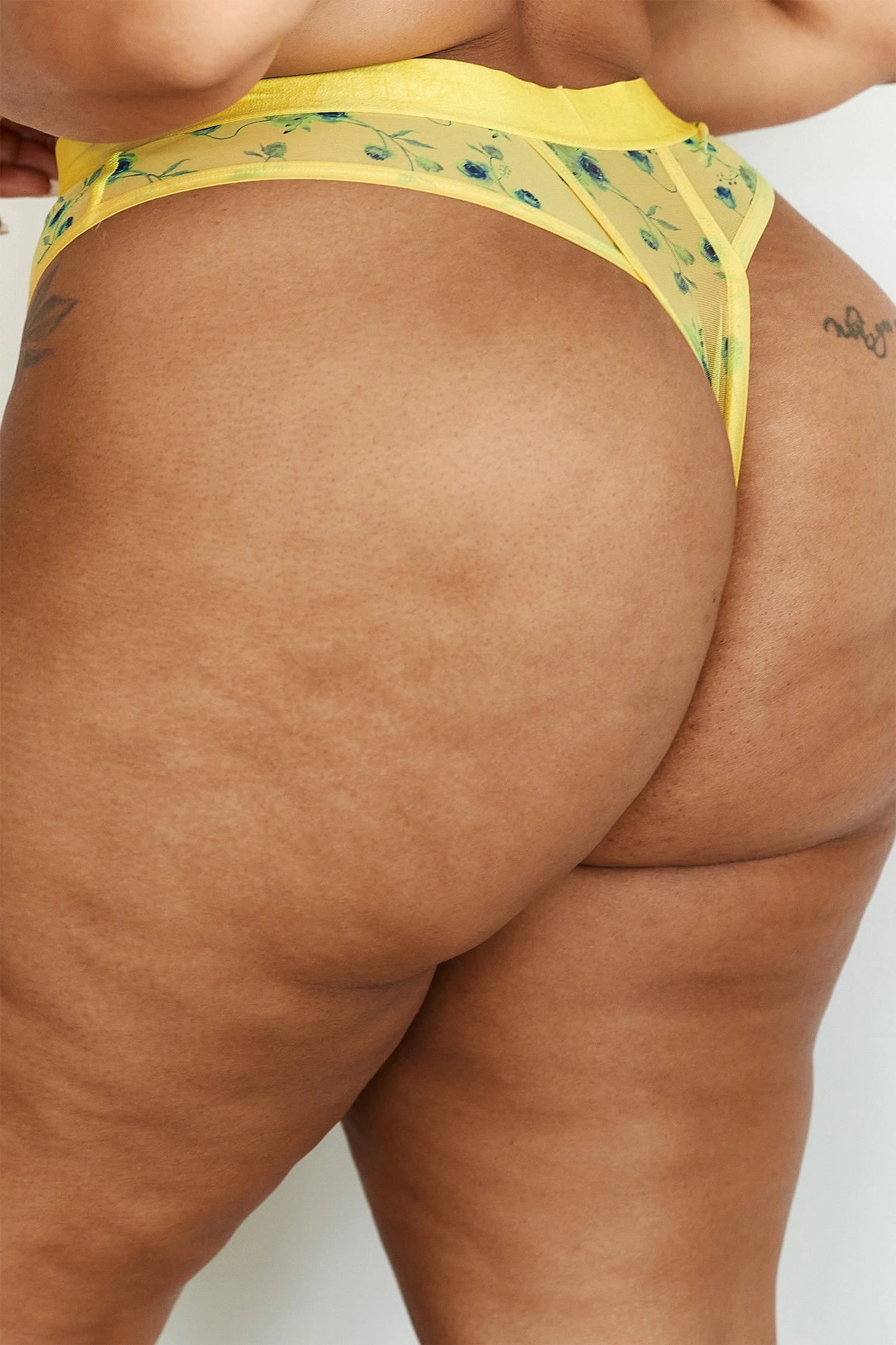 Lounge Underwear Floral Mesh Thong - Yellow String Und Slip 7 Lounge Underwear Floral Mesh Thong - Yellow String Und Slip