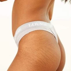 Lounge Underwear String Und Slip Ultra Comfort Ribbed Thong - Grey 14 Lounge Underwear String Und Slip Ultra Comfort Ribbed Thong - Grey