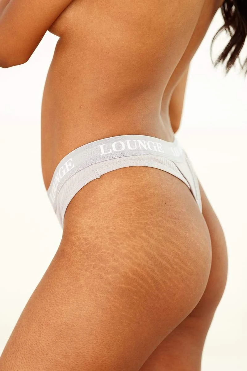 Lounge Underwear String Und Slip Ultra Comfort Ribbed Thong - Grey 8 Lounge Underwear String Und Slip Ultra Comfort Ribbed Thong - Grey