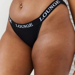 Lounge Underwear String Und Slip Bamboo Triangle Briefs - All Black 8 Lounge Underwear String Und Slip Bamboo Triangle Briefs - All Black