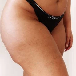 Lounge Underwear String Und Slip Bamboo Minimal Triangle Thong - Black