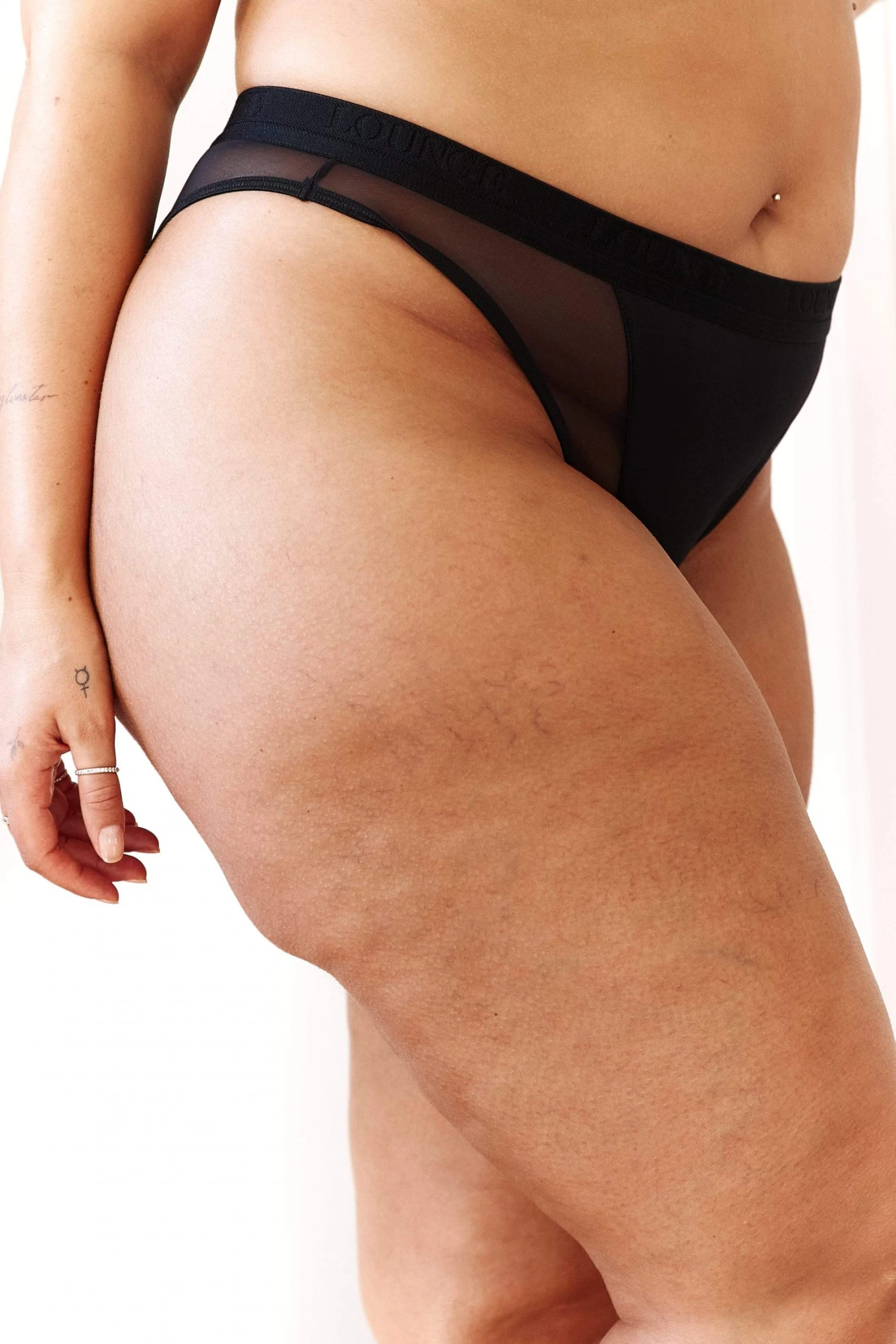 Lounge Underwear String Und Slip Contour Mesh Briefs - Black 8 Lounge Underwear String Und Slip Contour Mesh Briefs - Black