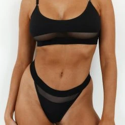 Lounge Underwear Mesh Bra (Set) - Black