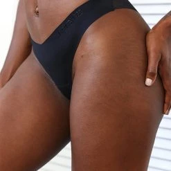 Lounge Underwear String Und Slip Seamless Lace Cheeky Briefs - Black 8 Lounge Underwear String Und Slip Seamless Lace Cheeky Briefs - Black