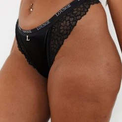 Lounge Underwear String Und Slip Sustainable Silk Balcony Thong - Black 8 Lounge Underwear String Und Slip Sustainable Silk Balcony Thong - Black