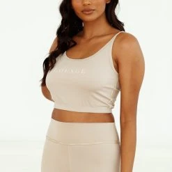 Lounge Underwear Minimal Crop Top (Set) - Mink Leggings Sets 13 Lounge Underwear Minimal Crop Top (Set) - Mink Leggings Sets