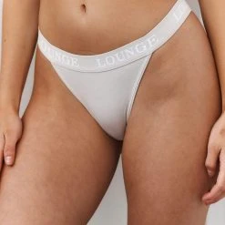 Lounge Underwear Bamboo Triangle Thong - All Cream