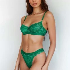 Lounge Underwear Desire Balcony Bra (Set) - Emerald 32 Lounge Underwear Desire Balcony Bra (Set) - Emerald