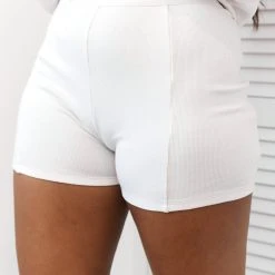 Lounge Underwear Essential Ribbed Shorts - Cream