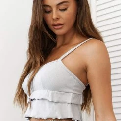 Lounge Underwear Frill Pyjama Cami Top - Frost Bestsellers