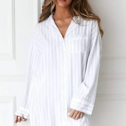 Lounge Underwear Pinstripe Oversized Pyjama Shirt (Set) - Frost Schlaf