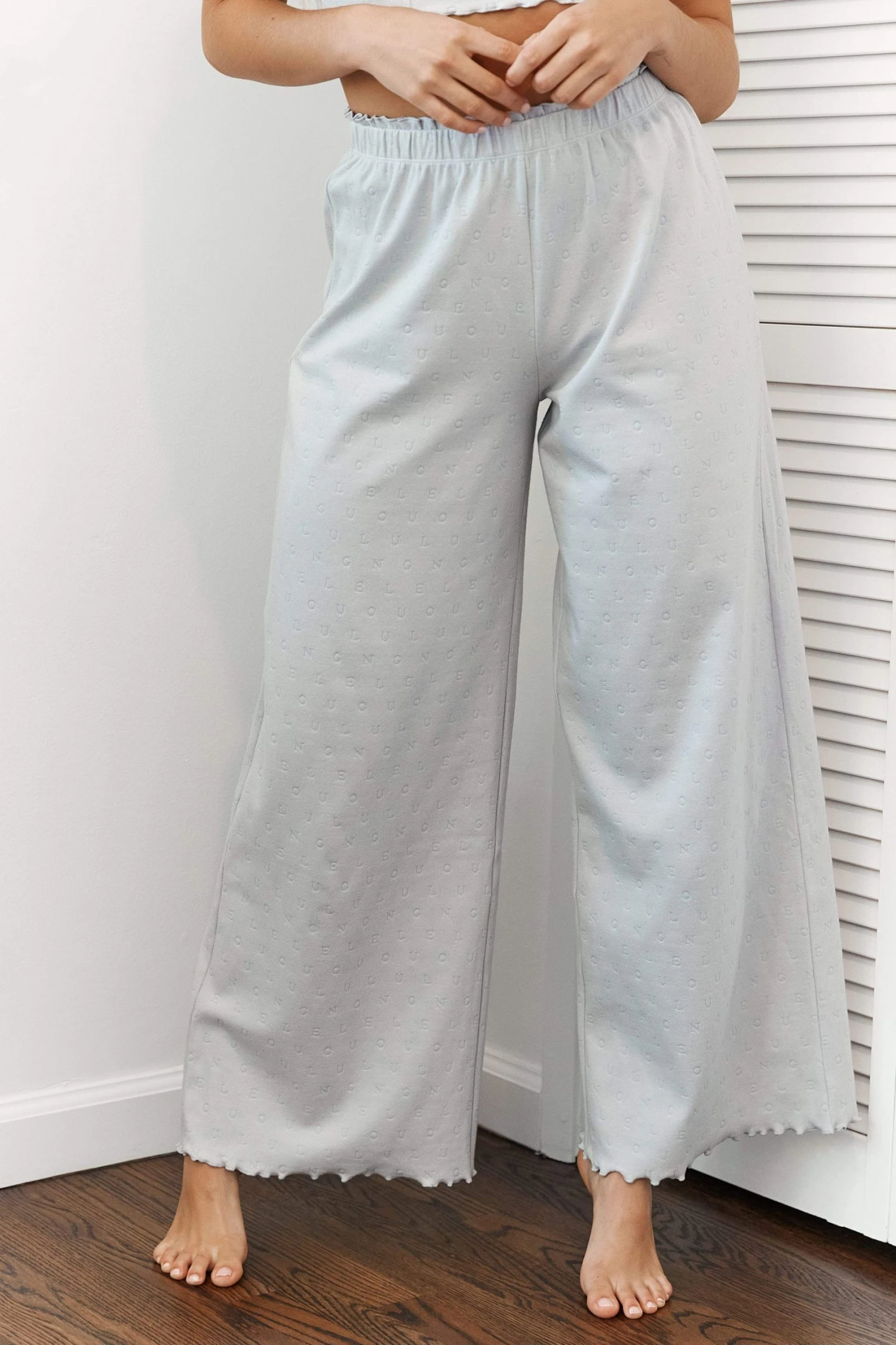Lounge Underwear Schlaf Ruffle Pyjama Trousers - Frost 9 Lounge Underwear Schlaf Ruffle Pyjama Trousers - Frost