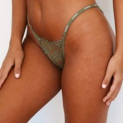 Lounge Underwear Lace Strappy Cheeky Briefs - Khaki 8 Lounge Underwear Lace Strappy Cheeky Briefs - Khaki
