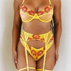 Lounge Underwear Leah Intimates Bra (Set) - Yellow Lace