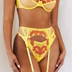 Lounge Underwear Leah Intimates Bra (Set) - Yellow Lace