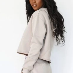 Lounge Underwear Tops Und Hoodys Cropped Hoodie - Mink 9 Lounge Underwear Tops Und Hoodys Cropped Hoodie - Mink