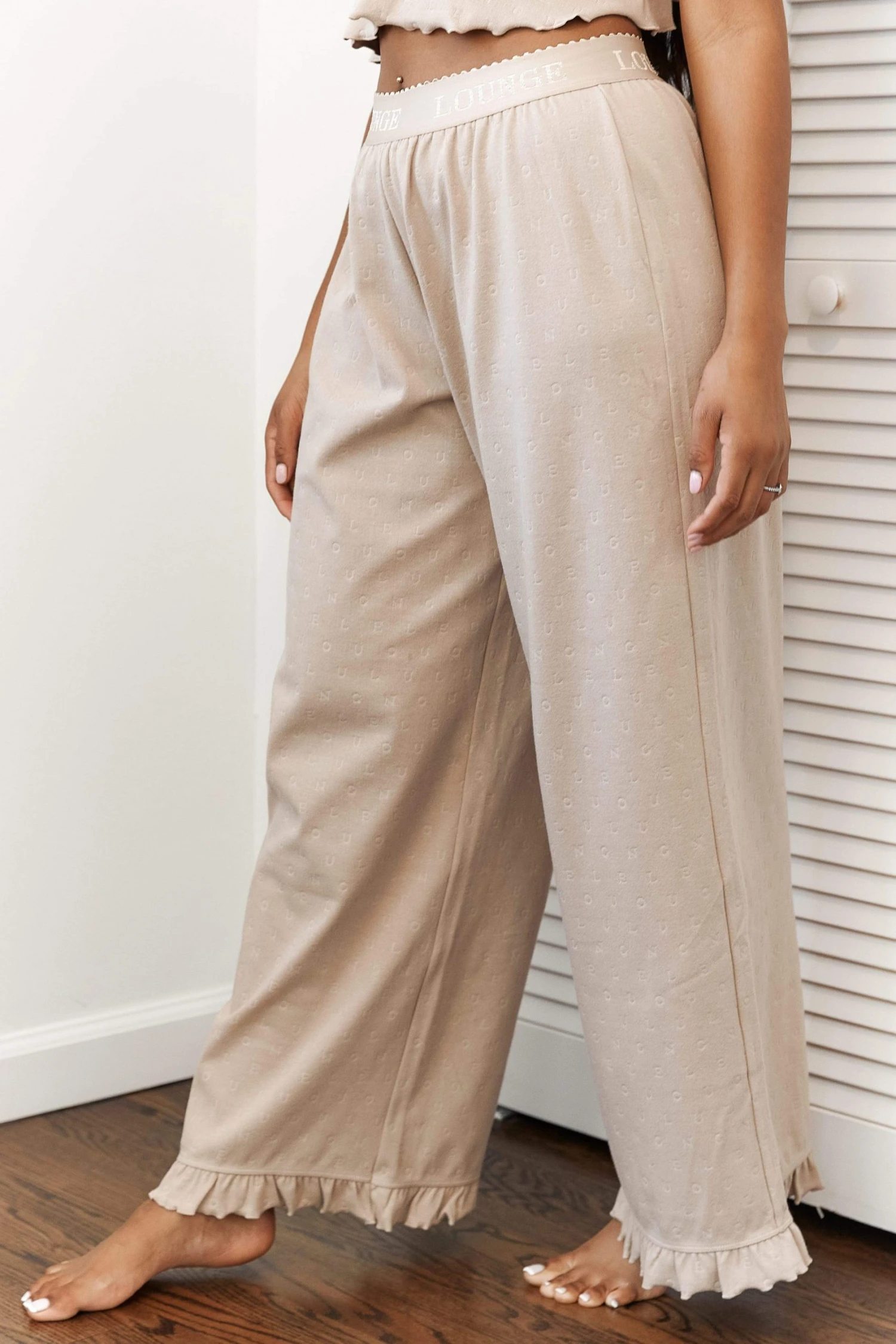 Lounge Underwear Frill Pyjama Trousers - Mink 8 Lounge Underwear Frill Pyjama Trousers - Mink