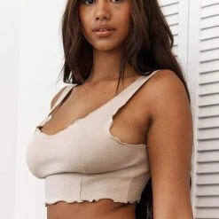 Lounge Underwear Schlaf Ruffle Pyjama Cami Top - Mink 17 Lounge Underwear Schlaf Ruffle Pyjama Cami Top - Mink