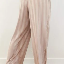 Lounge Underwear Bestsellers Striped Satin Pyjama Trousers - Mink