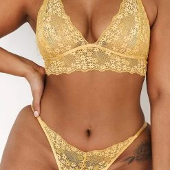 Lounge Underwear BH Ohne Bügel Sets Lace Triangle Bra (Set) - Mustard 36 Lounge Underwear BH Ohne Bügel Sets Lace Triangle Bra (Set) - Mustard