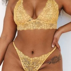 Lounge Underwear BH Ohne Bügel Sets Lace Triangle Bra (Set) - Mustard 23 Lounge Underwear BH Ohne Bügel Sets Lace Triangle Bra (Set) - Mustard