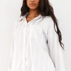 Lounge Underwear Striped Satin Pyjama Shirt - Pearl 17 Lounge Underwear Striped Satin Pyjama Shirt - Pearl