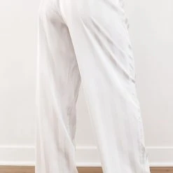 Lounge Underwear Schlaf Striped Satin Pyjama Trousers - Pearl
