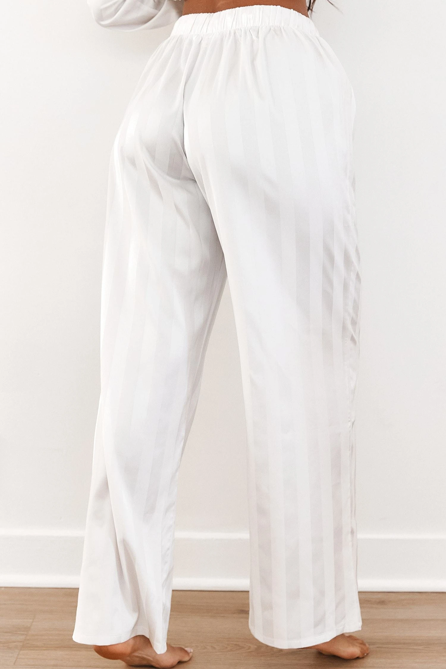 Lounge Underwear Schlaf Striped Satin Pyjama Trousers - Pearl 8 Lounge Underwear Schlaf Striped Satin Pyjama Trousers - Pearl