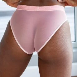 Lounge Underwear String Und Slip Mesh Briefs - Pink 8 Lounge Underwear String Und Slip Mesh Briefs - Pink