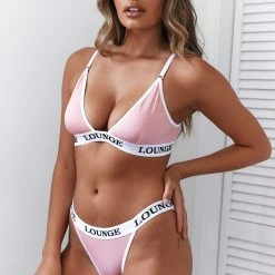 Lounge Underwear BH Ohne Bügel Sets Bamboo Triangle Bra (Set) - Pink