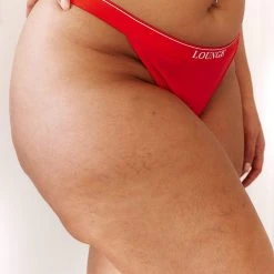 Lounge Underwear Outlet Bamboo Minimal Triangle Thong - Red