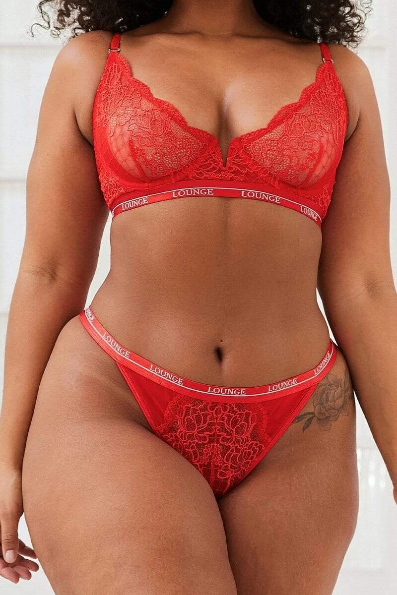 Lounge Underwear Outlet Royal Balcony Bra (Set) - Red 6 Lounge Underwear Outlet Royal Balcony Bra (Set) - Red