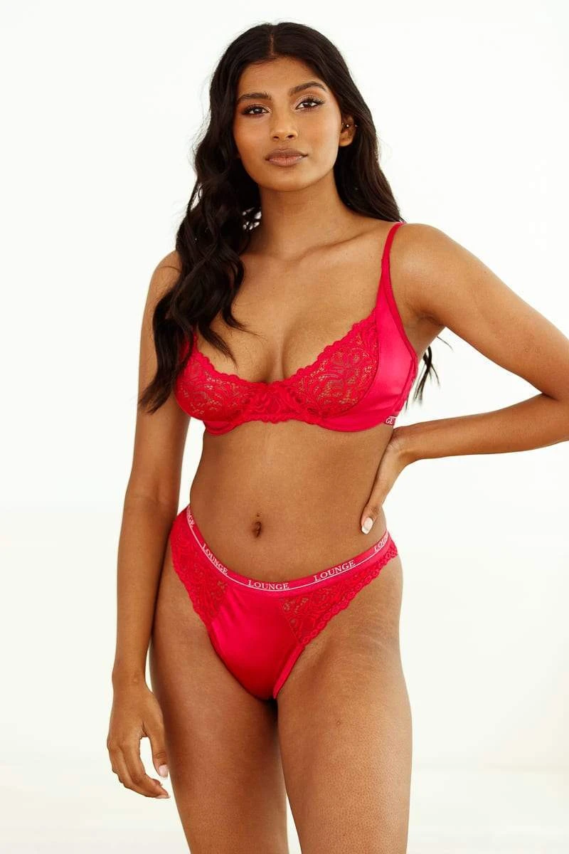 Lounge Underwear Outlet Outlet Silk Balcony Bra (Set) - Scarlett 3 Lounge Underwear Outlet Outlet Silk Balcony Bra (Set) - Scarlett