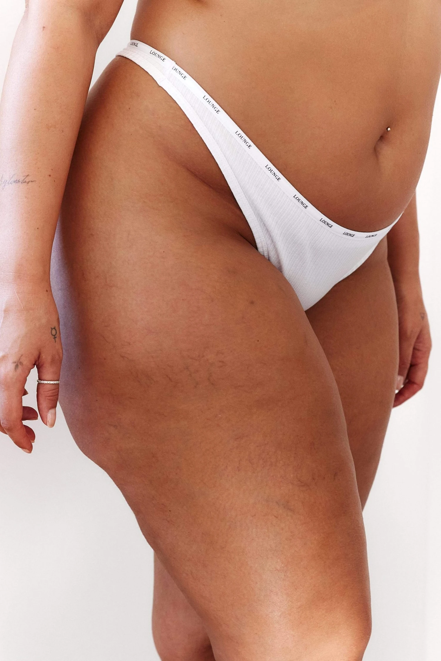 Lounge Underwear String Und Slip So Soft Ribbed Thong - White 8 Lounge Underwear String Und Slip So Soft Ribbed Thong - White