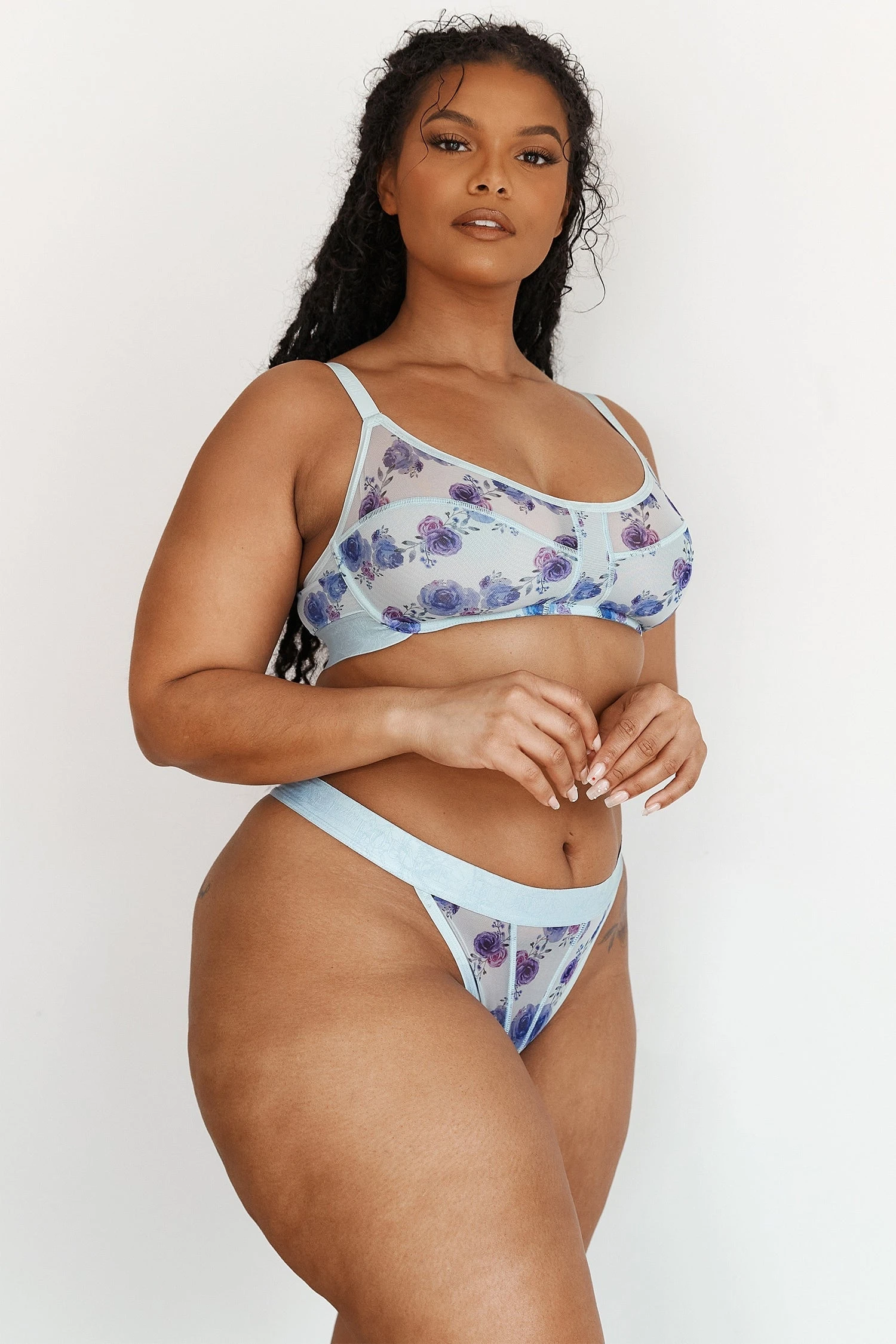 Lounge Underwear Floral Mesh Bra (Set) - Blue Bügel-BH Sets 9 Lounge Underwear Floral Mesh Bra (Set) - Blue Bügel-BH Sets