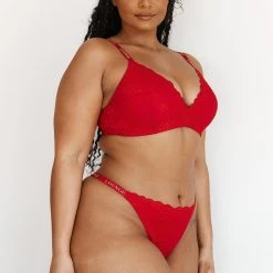 Lounge Underwear Sustainable Lace Magic Bra (Set) - Maroon BH Ohne Bügel Sets