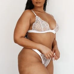 Lounge Underwear Embroidered Triangle Bra (Set) - White BH Ohne Bügel Sets 16 Lounge Underwear Embroidered Triangle Bra (Set) - White BH Ohne Bügel Sets