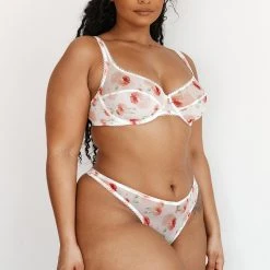 Lounge Underwear Floral Mesh Balcony Bra (Set) - White Bügel-BH Sets 16 Lounge Underwear Floral Mesh Balcony Bra (Set) - White Bügel-BH Sets