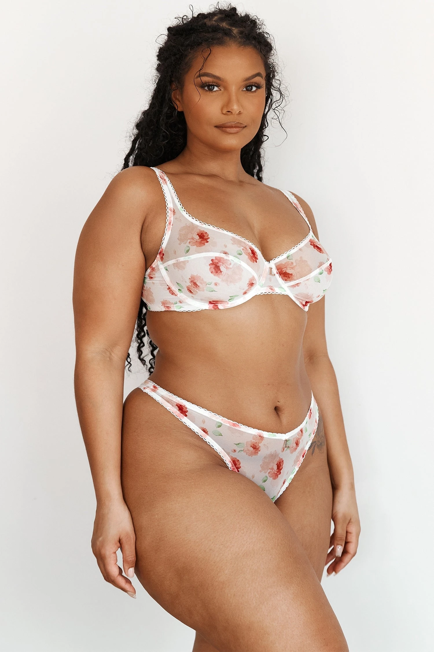 Lounge Underwear Floral Mesh Balcony Bra (Set) - White Bügel-BH Sets 9 Lounge Underwear Floral Mesh Balcony Bra (Set) - White Bügel-BH Sets