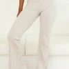 Lounge Underwear Outlet Ribbed Flared Trousers (Set) - Oatmeal Cream 1 Lounge Underwear Outlet Ribbed Flared Trousers (Set) - Oatmeal Cream