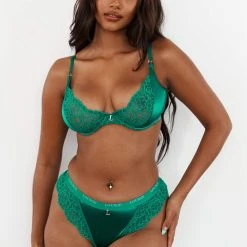 Lounge Underwear Sustainable Silk Balcony Bra (Set) - Emerald Bügel-BH Sets