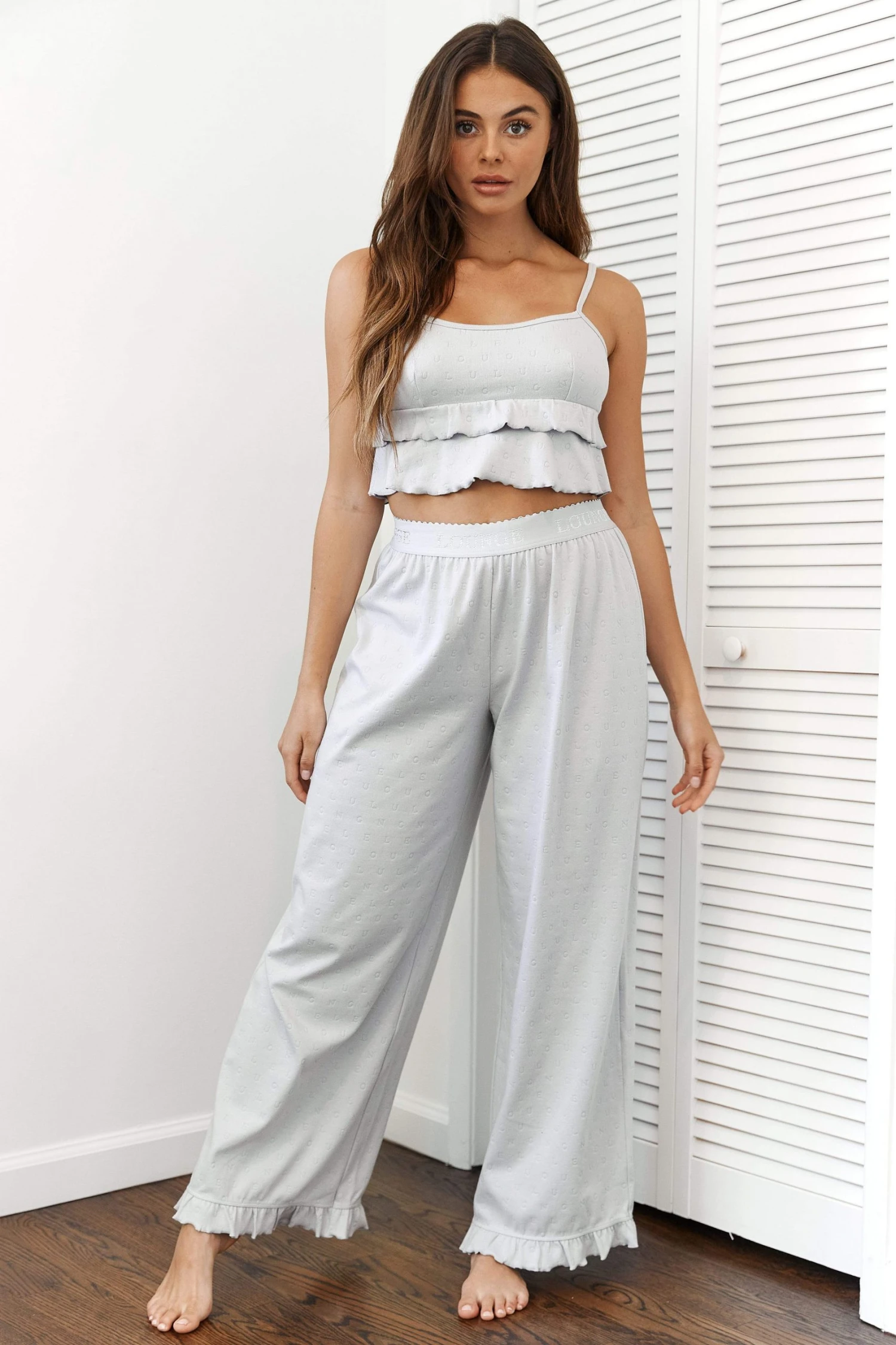 Lounge Underwear Frill Pyjama Trousers - Frost 10 Lounge Underwear Frill Pyjama Trousers - Frost