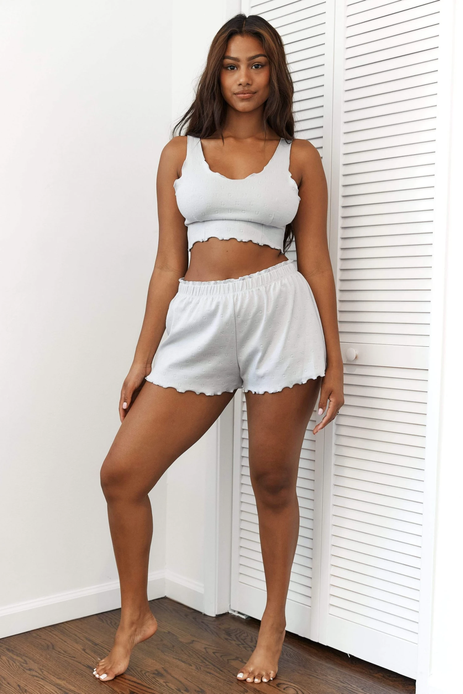 Lounge Underwear Ruffle Pyjama Shorts - Frost 6 Lounge Underwear Ruffle Pyjama Shorts - Frost